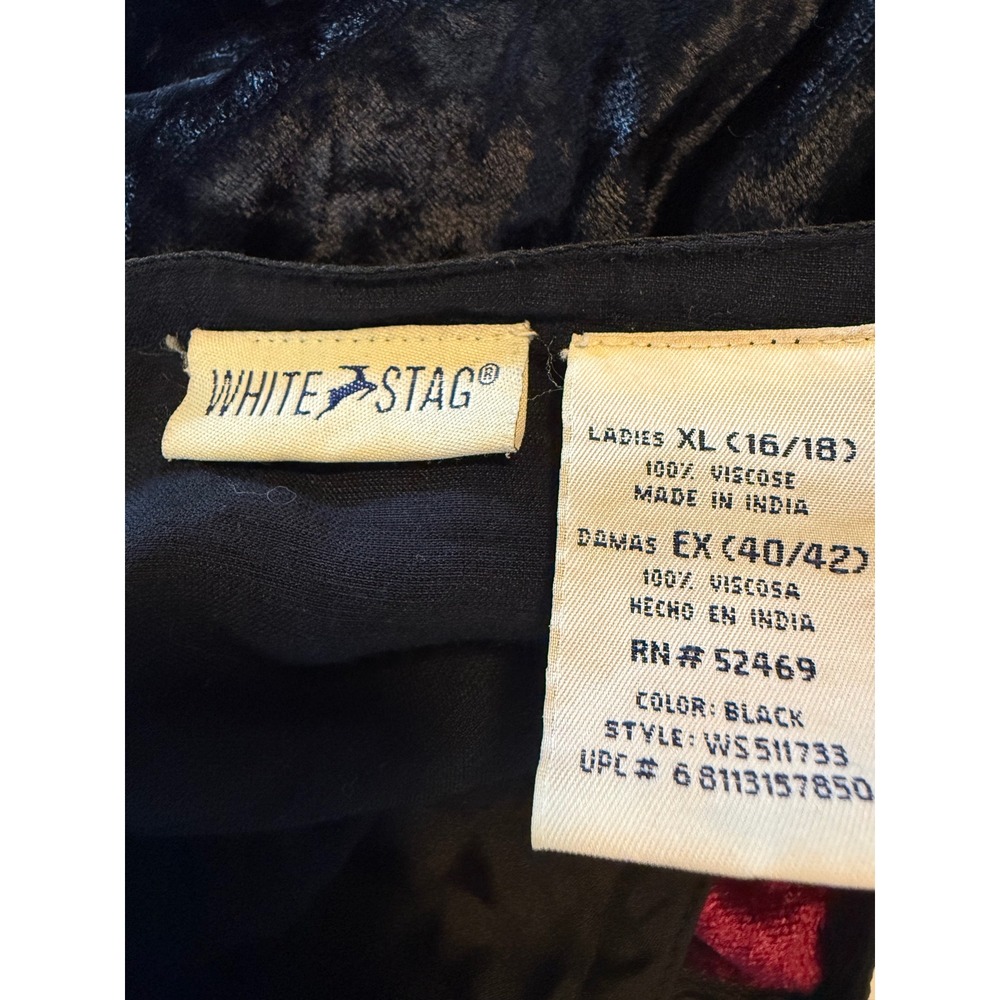 Whimsi goth VTG Velvet Patchwork Floral Embroidered fairy boho Jacket XL Black p